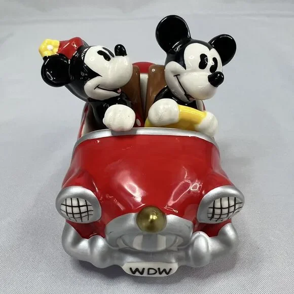 Mickey and Minnie Mouse Car Salt Pepper Shaker 3pc Set - Picture 2 of 9